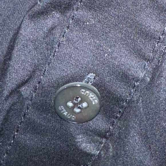 Staud Black Clea Midi Black Shirt Twist Dress Size 2 - Picture 7 of 9